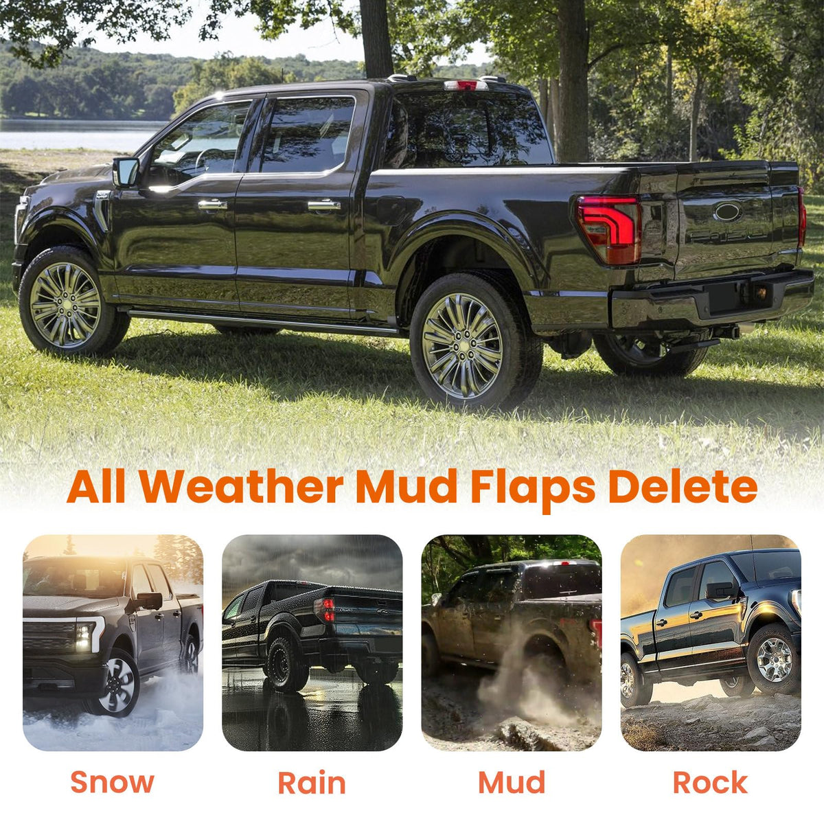 TECHPICCO lifestyle shot of Ford F150 rear showcasing streamlined appearance