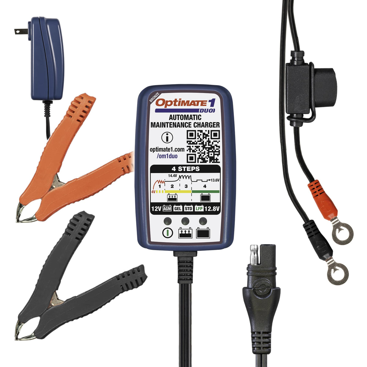 Tecmate OptiMate front panel showing controls and compact design benefit quick setup