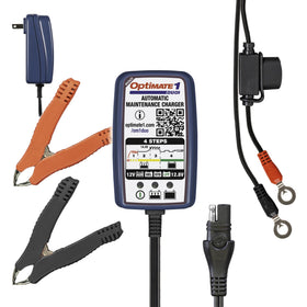 Tecmate OptiMate front panel showing controls and compact design benefit quick setup