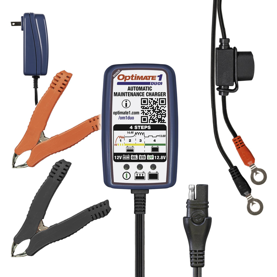 Tecmate OptiMate front panel showing controls and compact design benefit quick setup