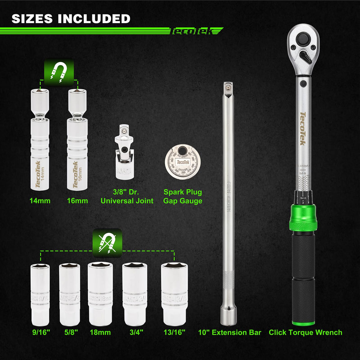 TecoTek click torque wrench close-up with ergonomic grip and audible click feature
