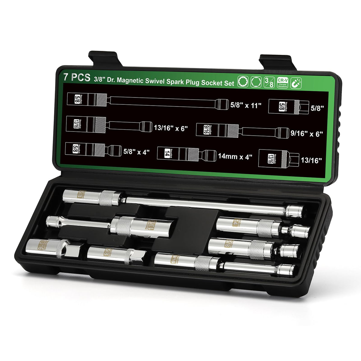 TecoTek front packaging showing full socket set and case for organized storage
