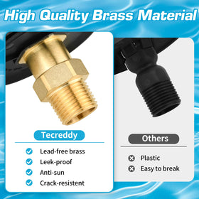 Tecreddy close-up of brass check valve highlighting one-way protection