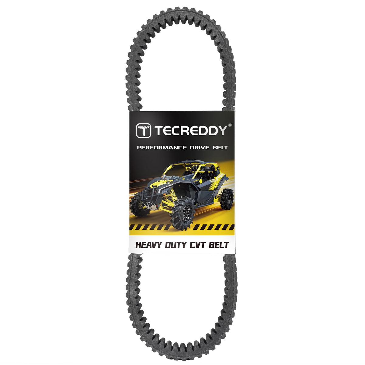 Tecreddy front packaging of drive belt showing fitment and benefit of OEM-grade quality