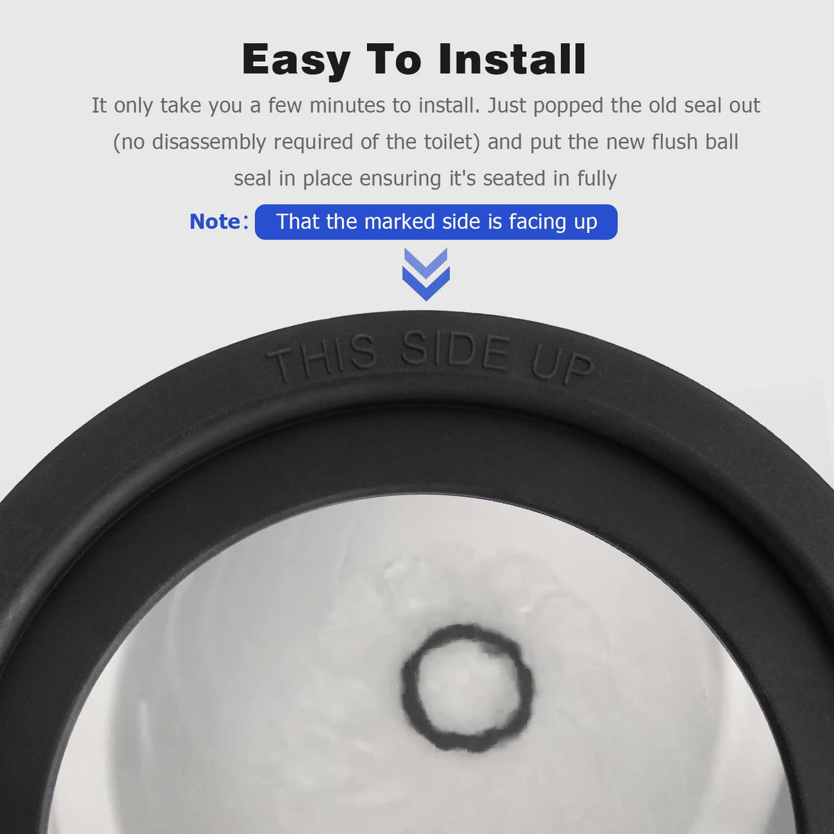 Tecreddy seal installed in a Dometic toilet demonstrating leak prevention