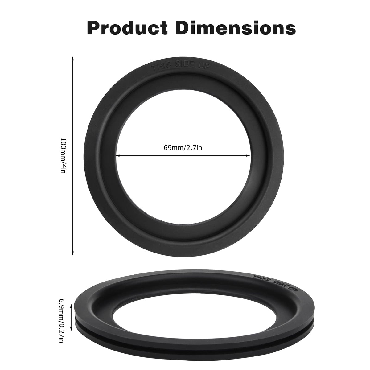 Tecreddy packaging contents with two gaskets and sizing info for easy repairs