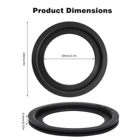 Tecreddy packaging contents with two gaskets and sizing info for easy repairs