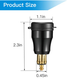 Tecreddy adapter size comparison next to key showing compact portable benefit