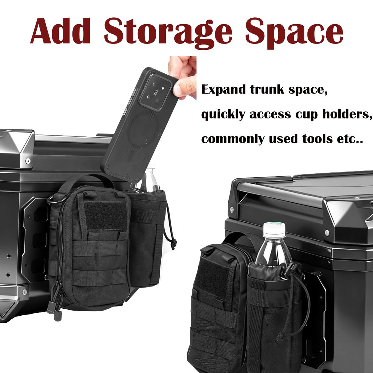 TECTEK panel installed inside motorcycle top case for secure organized storage