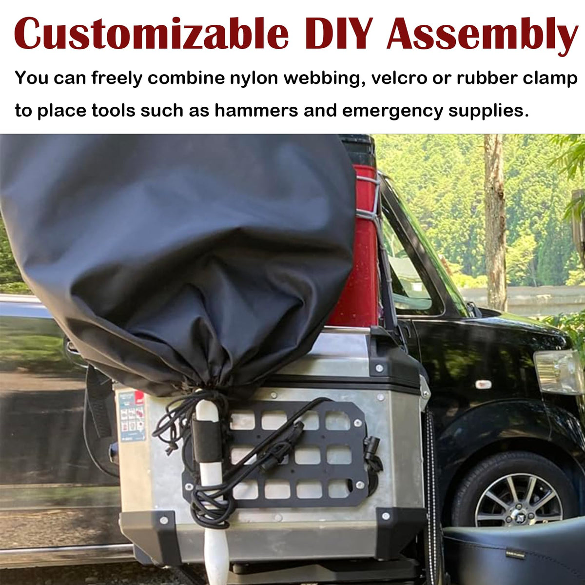 TECTEK MOLLE attachment example with pouches demonstrating custom organization