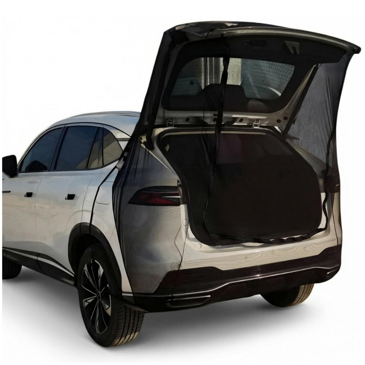 TECUUL front view tailgate screen showing full coverage and bug protection
