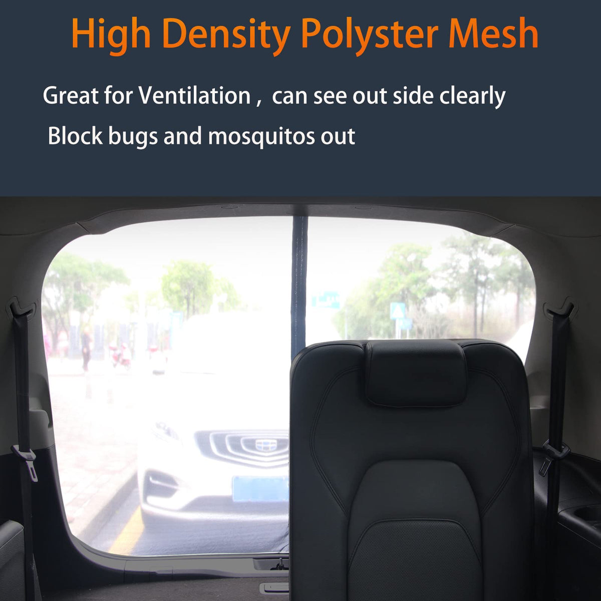 TECUUL mesh installed during car camping providing airflow and view