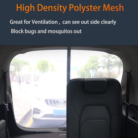 TECUUL mesh installed during car camping providing airflow and view