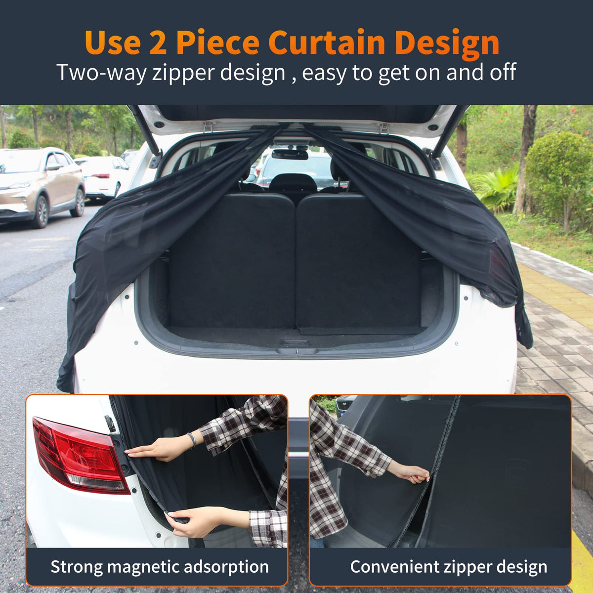 TECUUL magnets along edge clinging to car frame for secure fit