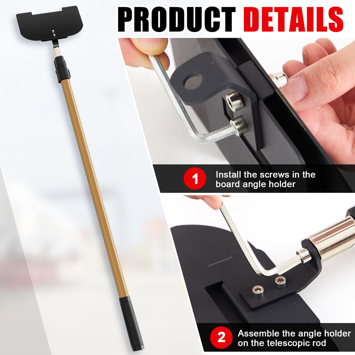 Teenyyou retracted pole next to tape measure showing compact storage benefit