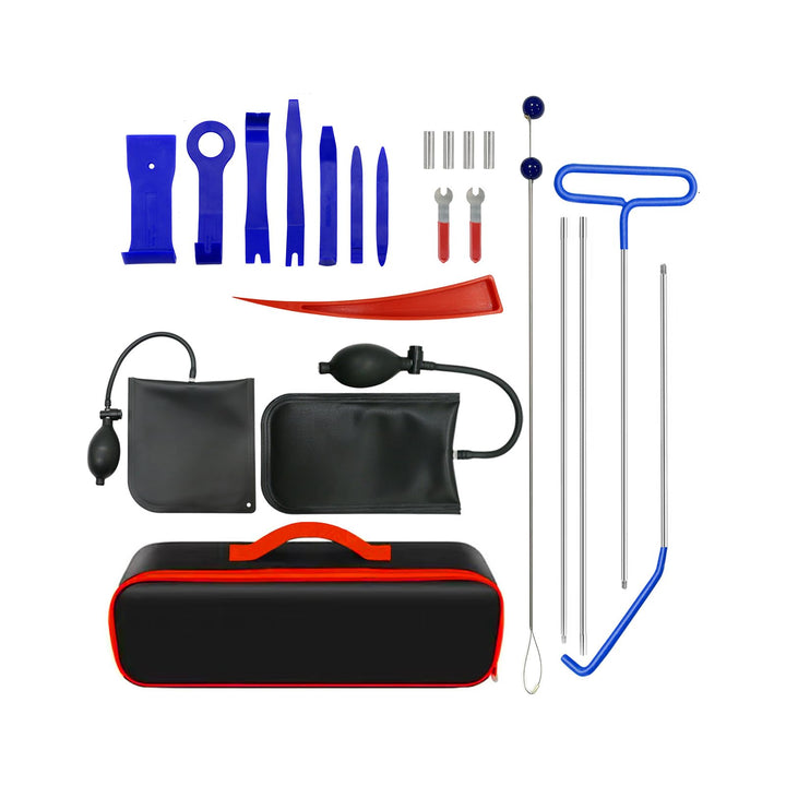 Tekeviss 22-piece kit front view with carry bag organized and travel-ready