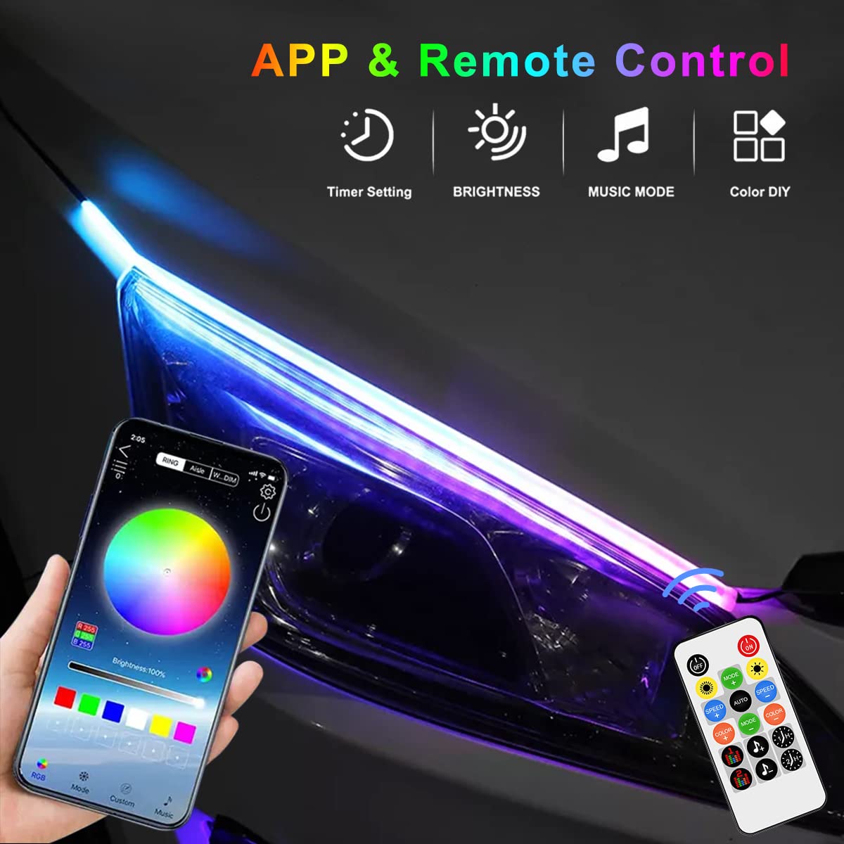 TEKSHINNY RGB accent chase mode creating a customizable visual effect