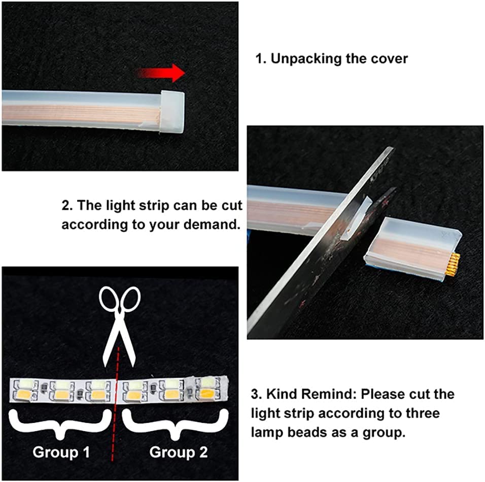 TEKSHINNY cuttable mark at every three LEDs for custom length and fit