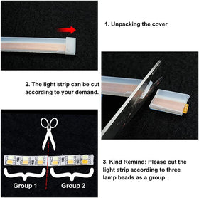 TEKSHINNY cuttable mark at every three LEDs for custom length and fit