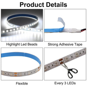 TEKSHINNY LED strip mounted under RV awning for brighter evenings