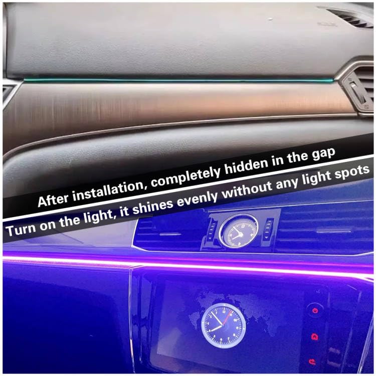 TEKSHINNY nighttime car interior glowing with vivid ambient colors