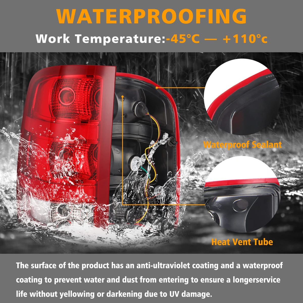 Tektend packaged tail light with mounting hardware for convenient, complete replacement