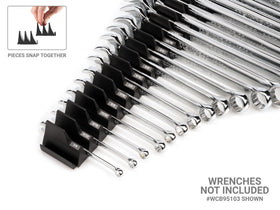 TEKTON close-up of tapered slots showing secure grip for varied wrench sizes