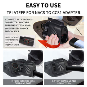 Telatefe adapter with storage bag on trunk floor showing compact size for travel convenience
