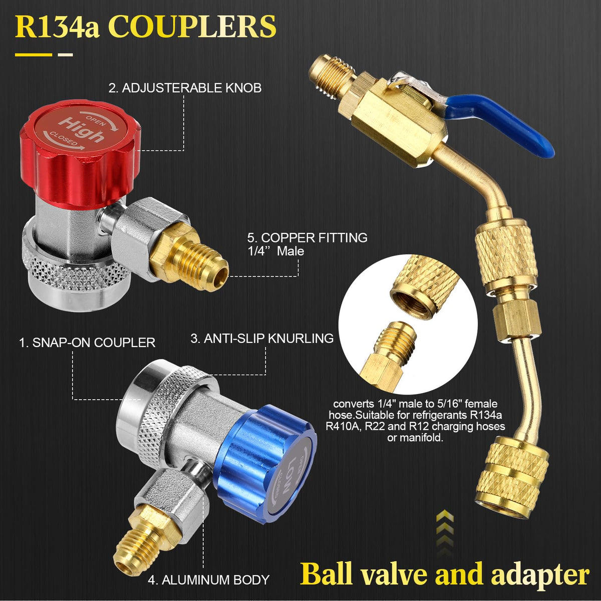 Tellegloww adjustable can tap and valve core remover for fast service operations