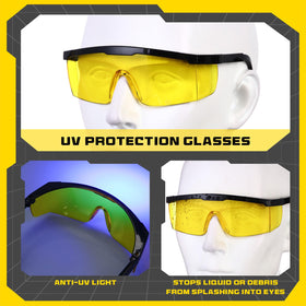 Tellegloww UV dye fluorescing at leak point for clear visual confirmation