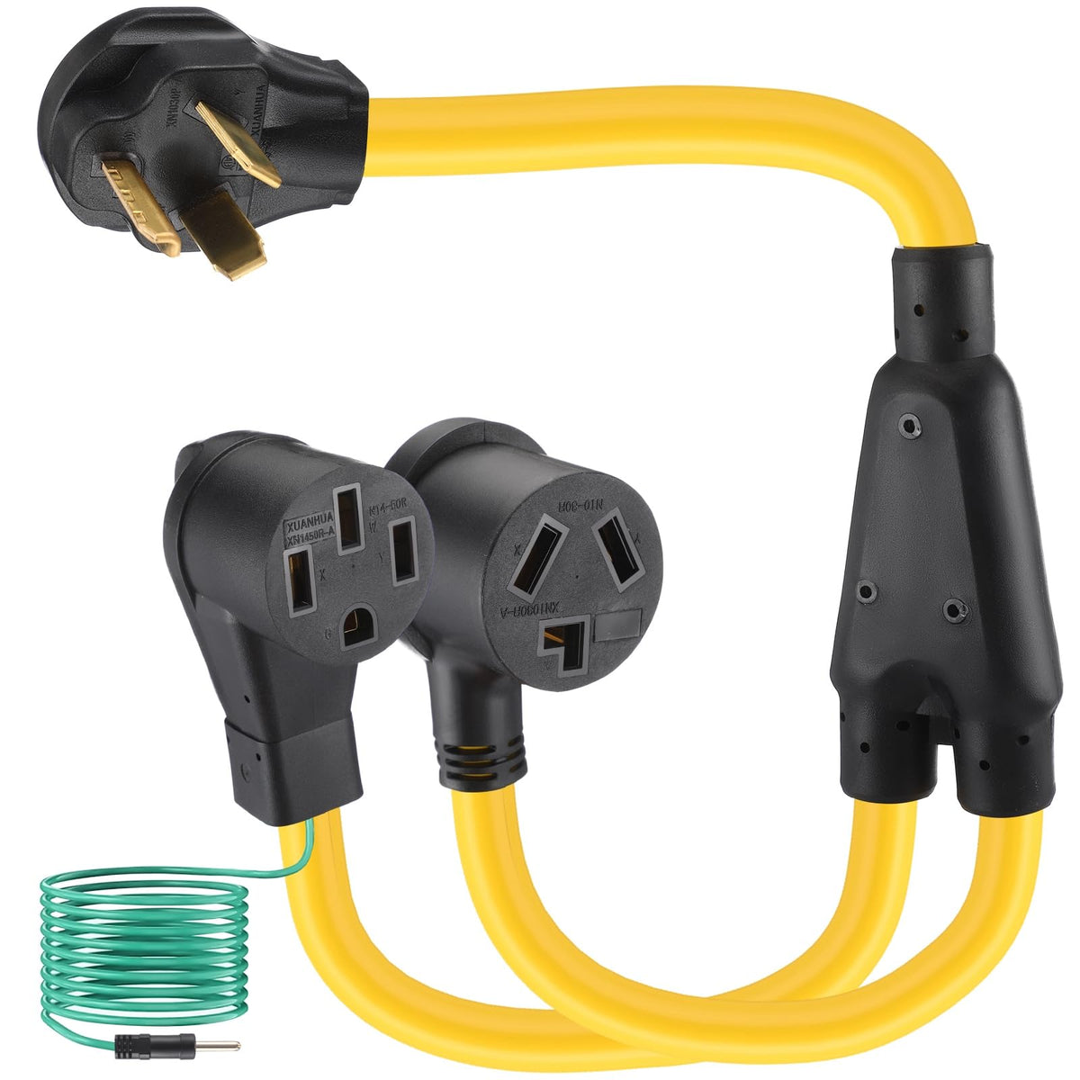 Tellegloww front plug and Y branch showing connectors and clear usage benefit