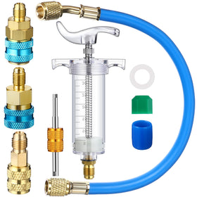 Tellegloww injector front view showing compact aluminium body and brass fittings for reliable service