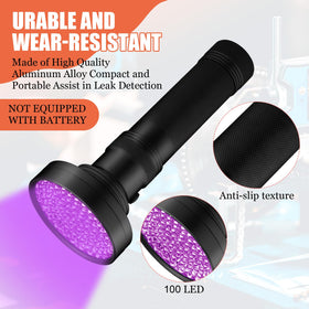 Tellegloww UV protective glasses and lamp showing eye protection during dye inspection