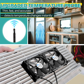 Tellingyou installed on RV side vent demonstrating outdoor use