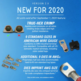 TEMCo Industrial close-up of TRUE-HEX dies highlighting even-crimp geometry and durable finish
