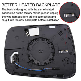 Tempsnow wiring and mounting connectors for Ram 1500 mirror showing plug-and-play installation