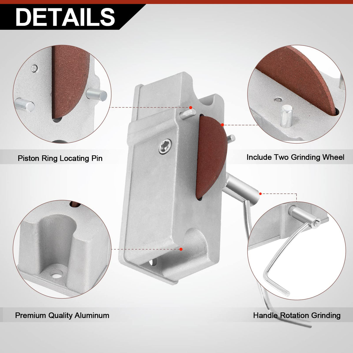TEMSONE close-up of 120-grit carbide wheel highlighting durable cutting surface for precise filing