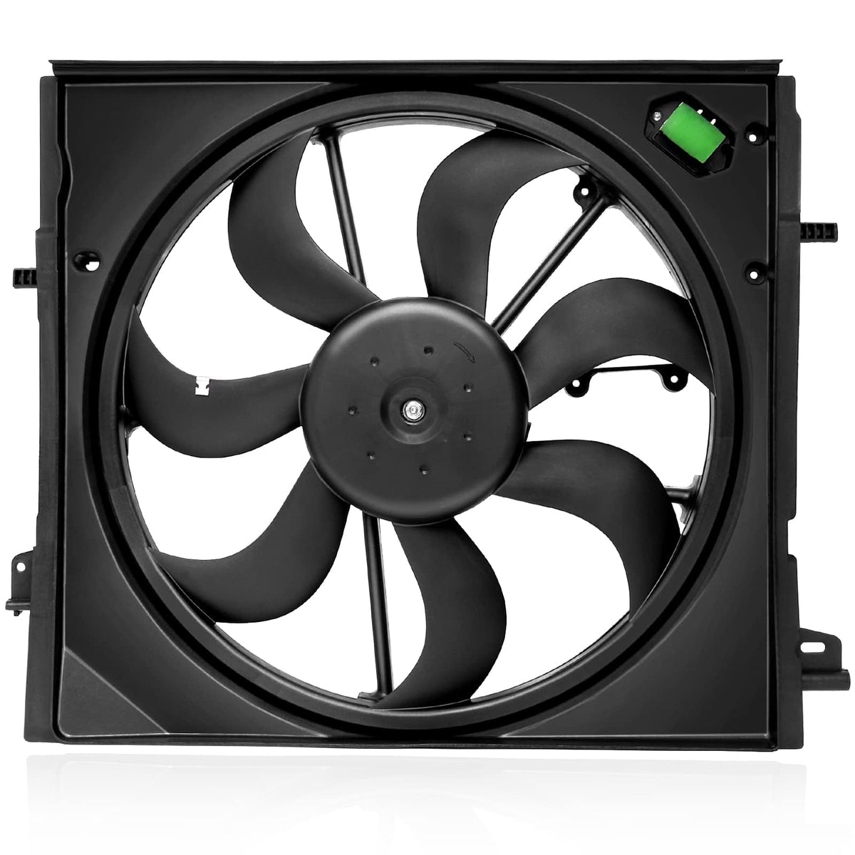 TEMSONE front assembly showing complete fan, shroud, and motor for easy replacement