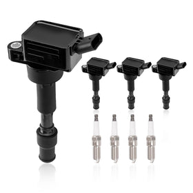 TEMSONE front packaging showing complete coil and spark plug set, ready replacement