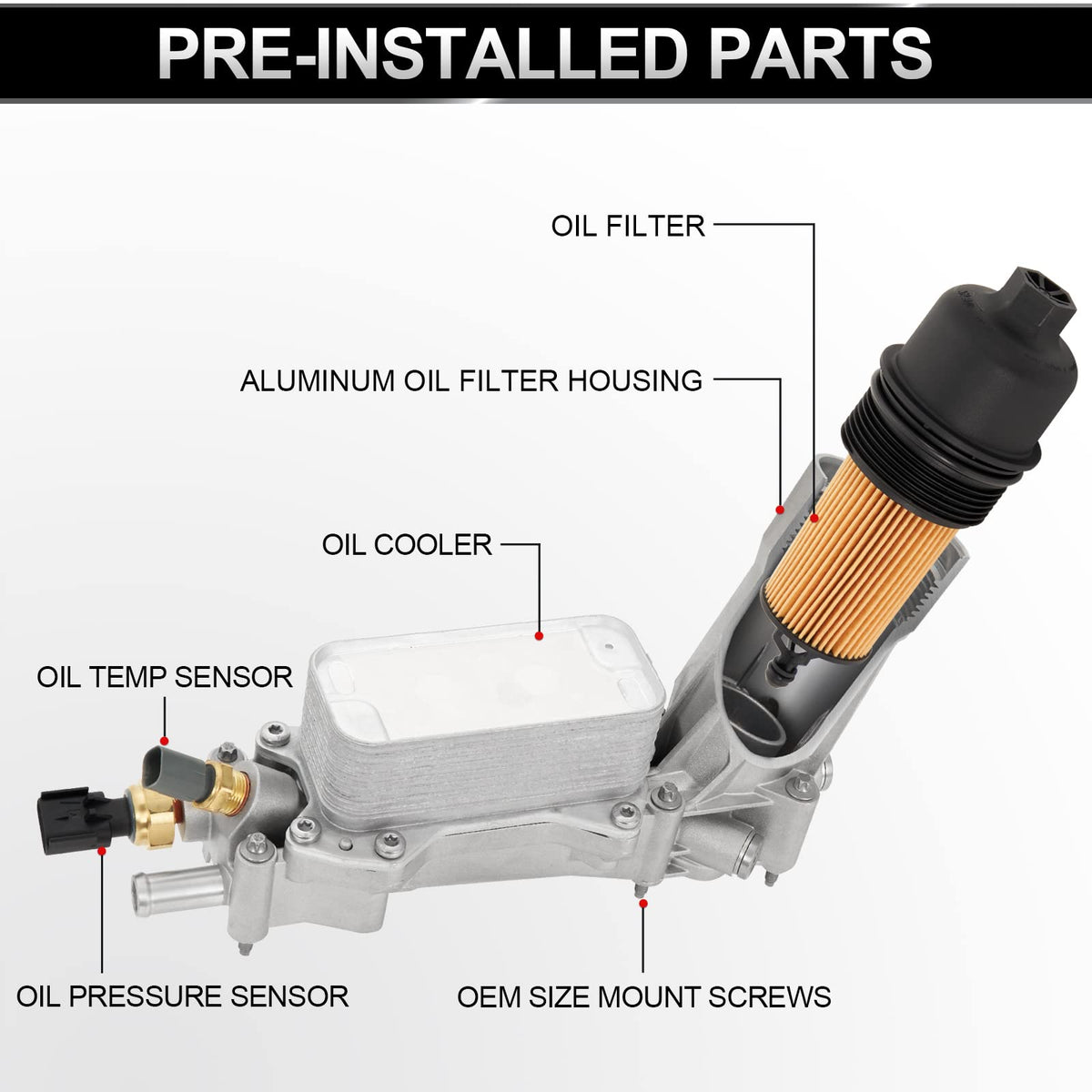 TEMSONE housing installed on engine demonstrating direct-fit replacement and durability