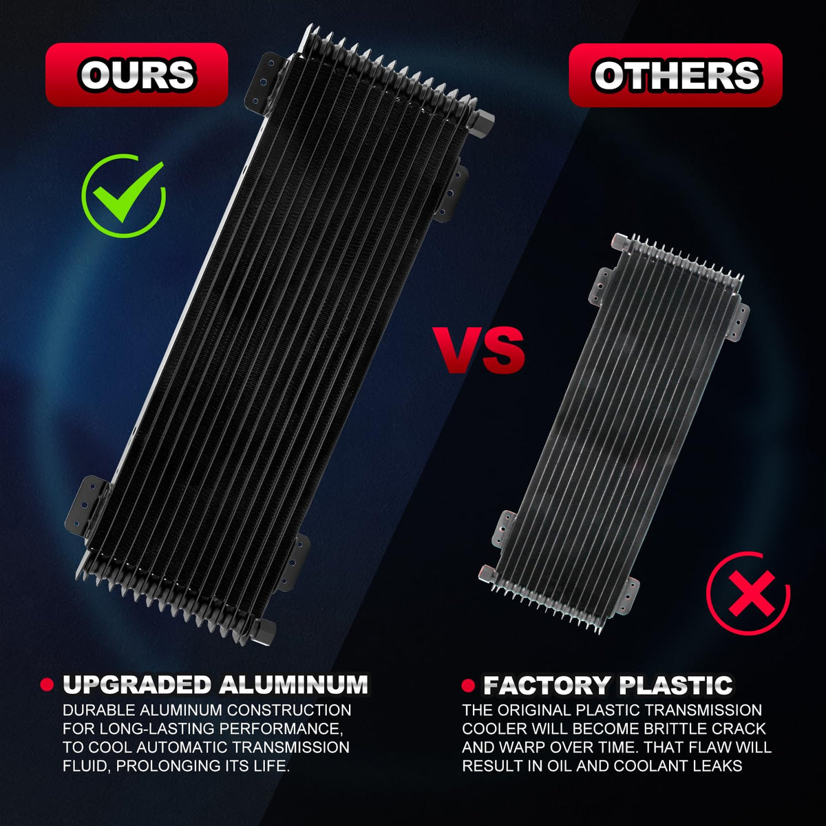 TEMSONE core close-up highlighting brazed aluminum fins for improved heat transfer