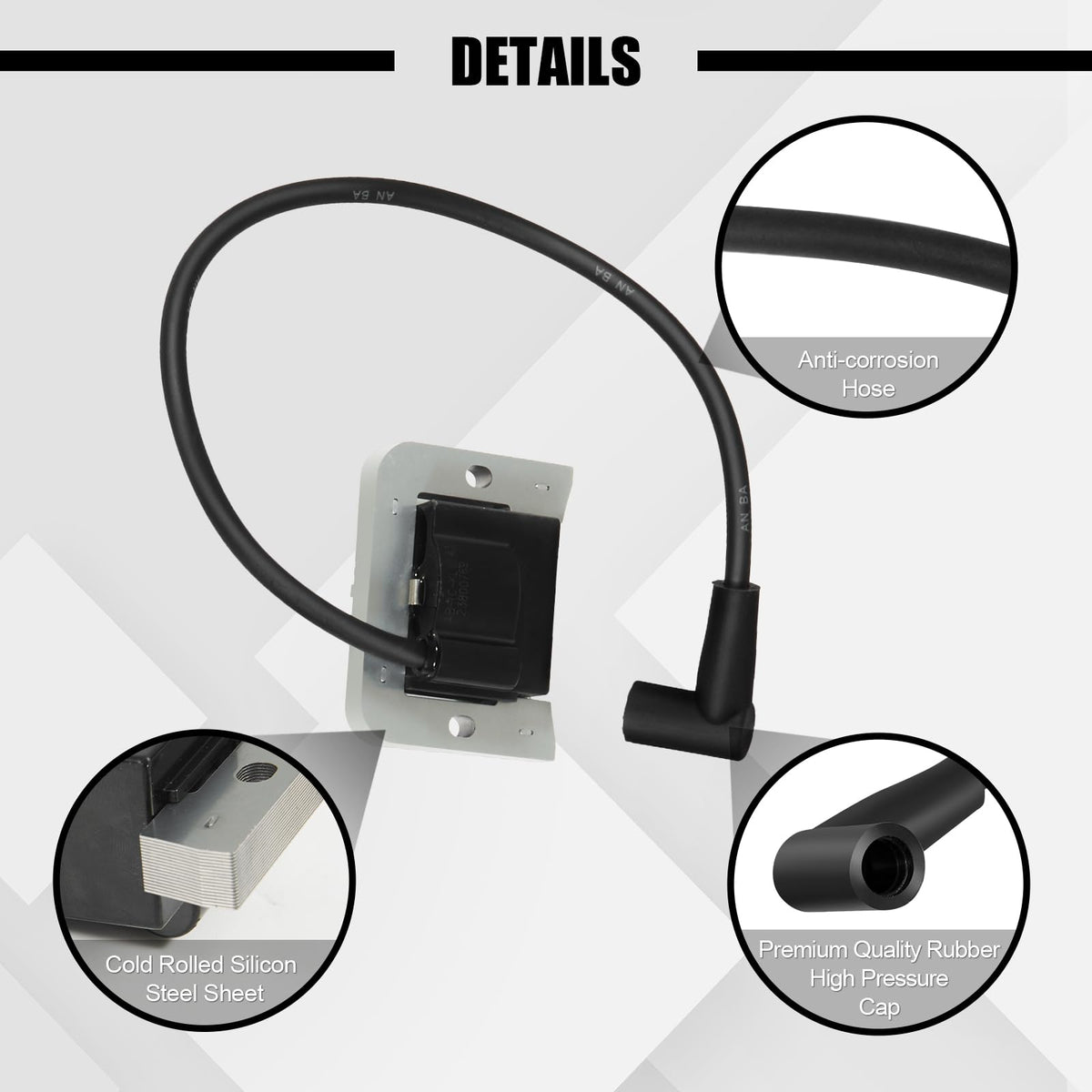 TEMSONE coil beside a coin for size comparison, clarifies dimensions for buyers