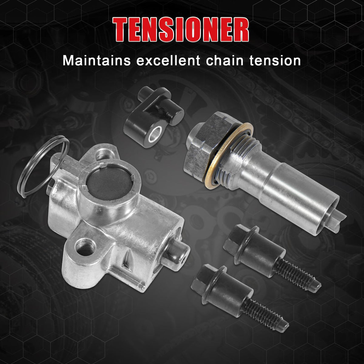 TEMSONE tensioner and guides top view showing precise fitment benefit