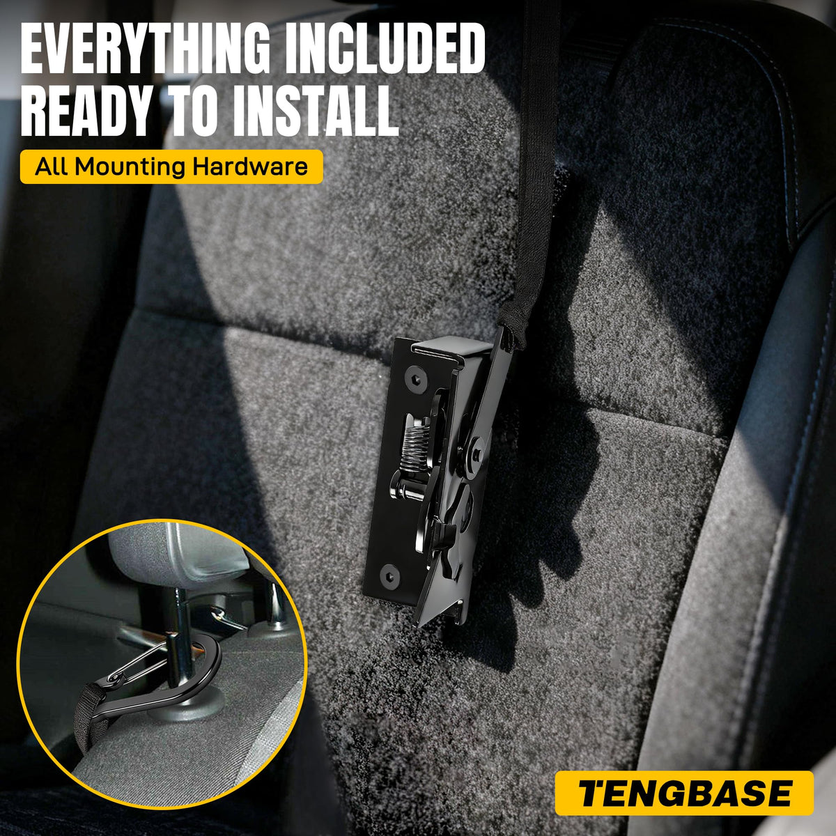 TENGBASE installed under rear seat giving quick access to hidden storage