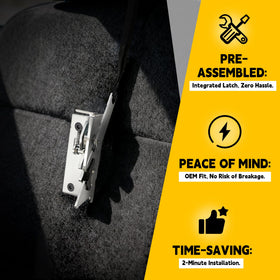 TENGBASE lifestyle shot of opened rear seat highlighting usable storage