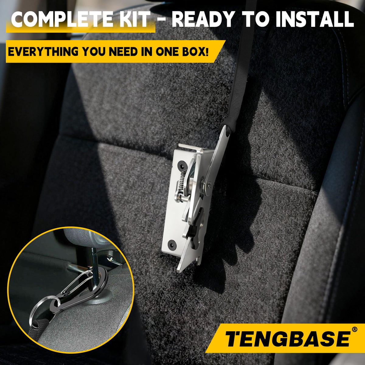 TENGBASE close-up of hand-sewn nylon strap showing durable pull and grip