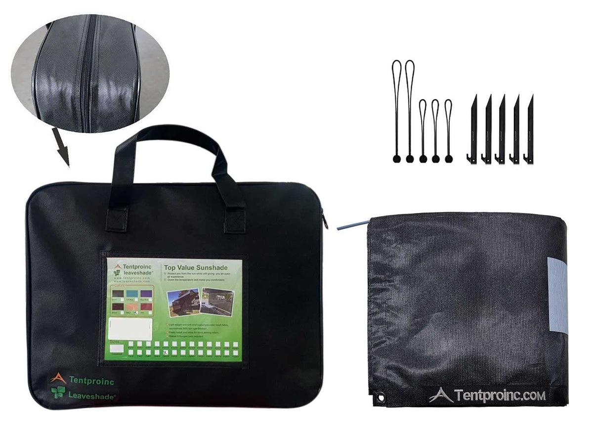 Tentproinc plastic stakes and bungees laid out for secure anchoring
