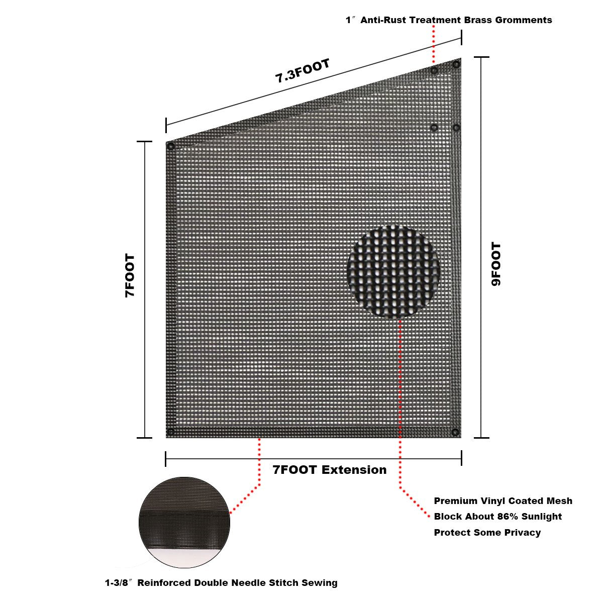 Tentproinc brand label and stitching detail highlighting durable construction