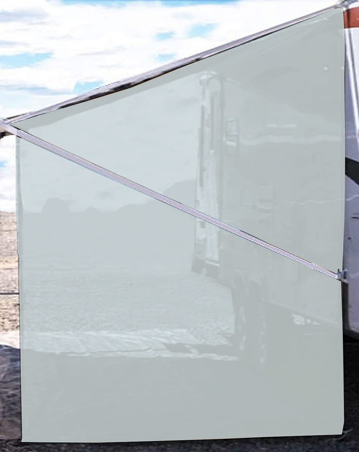 Tentproinc front view showing full 7ft side panel and coverage benefit