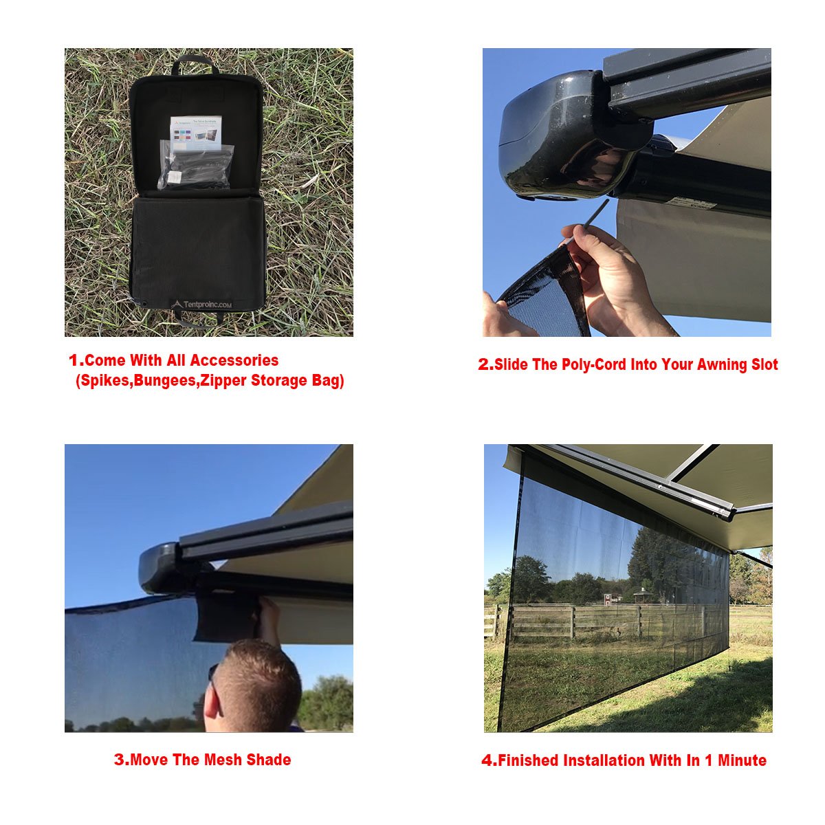 Tentproinc installed on motorhome demonstrating cooler shade